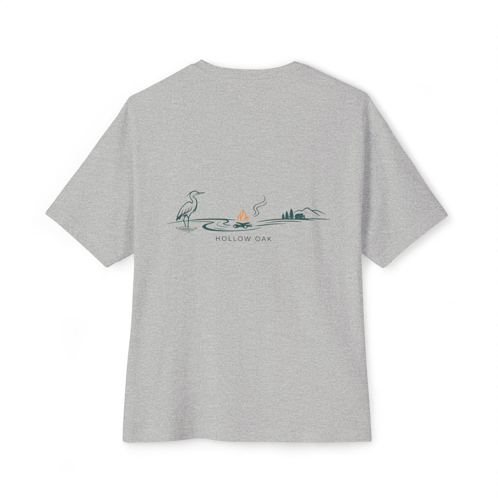Hollow Oak Heron - Oversized Boxy Tee