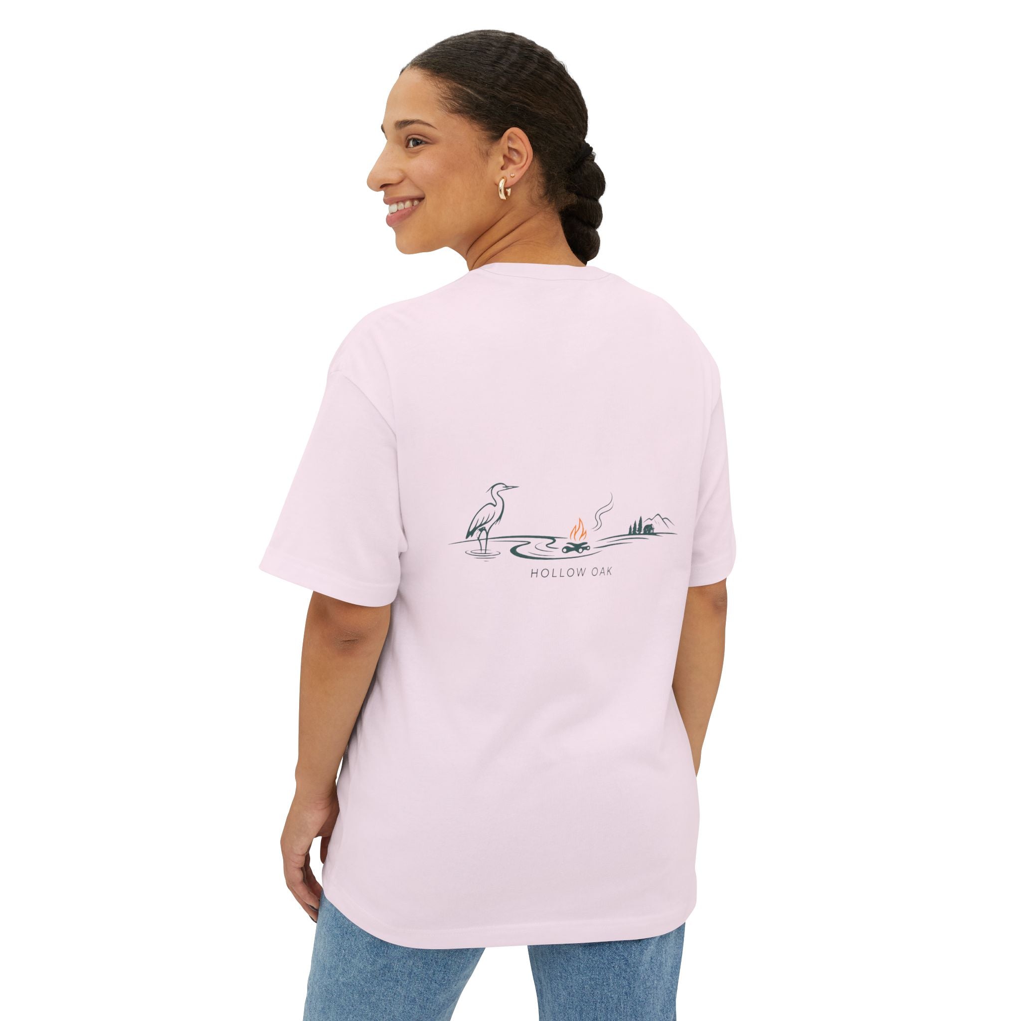 Hollow Oak Heron - Oversized Boxy Tee