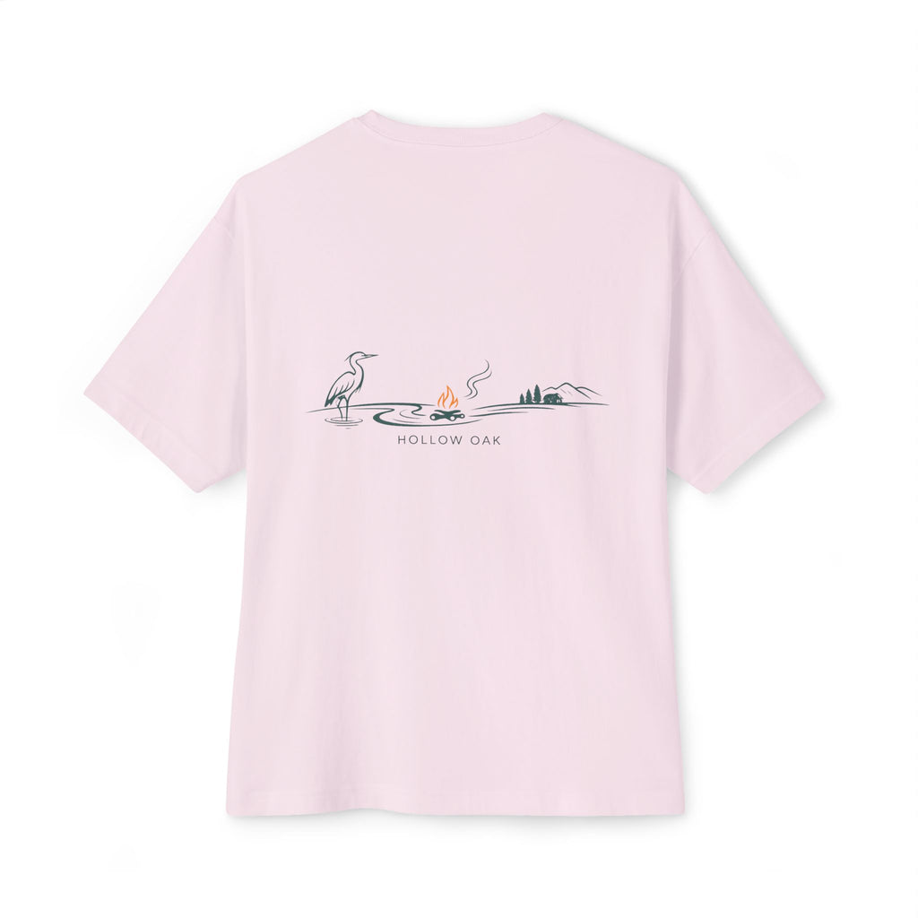 Hollow Oak Heron - Oversized Boxy Tee
