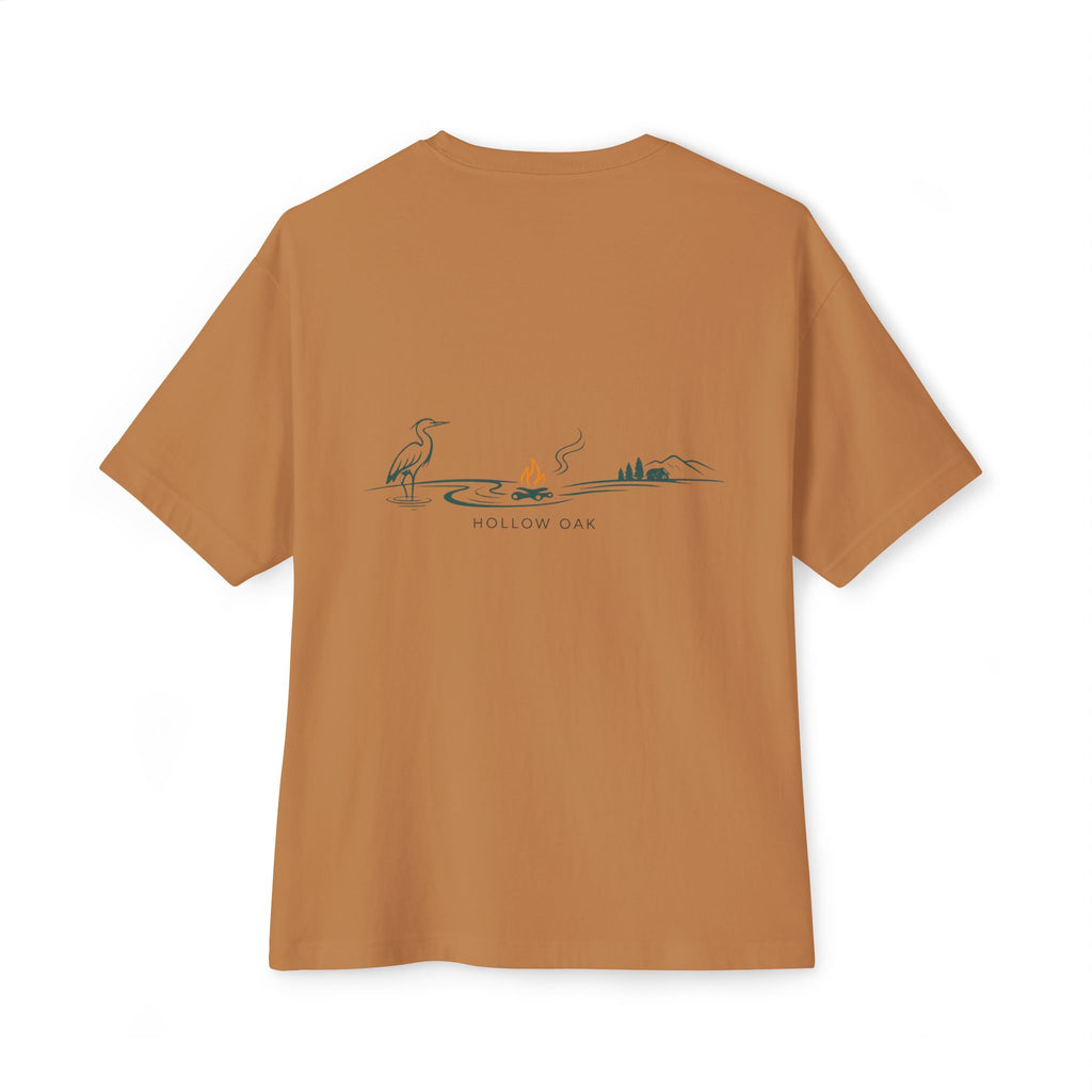 Hollow Oak Heron - Oversized Boxy Tee