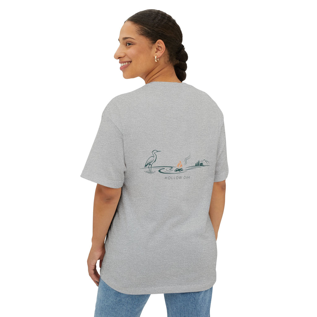 Hollow Oak Heron - Oversized Boxy Tee