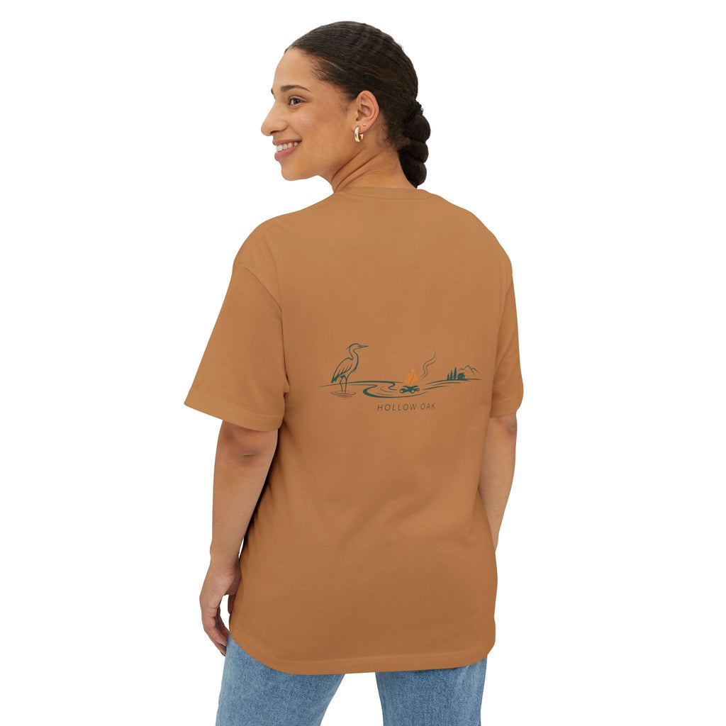 Hollow Oak Heron - Oversized Boxy Tee