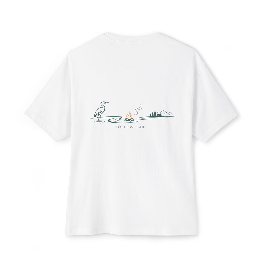 Hollow Oak Heron - Oversized Boxy Tee
