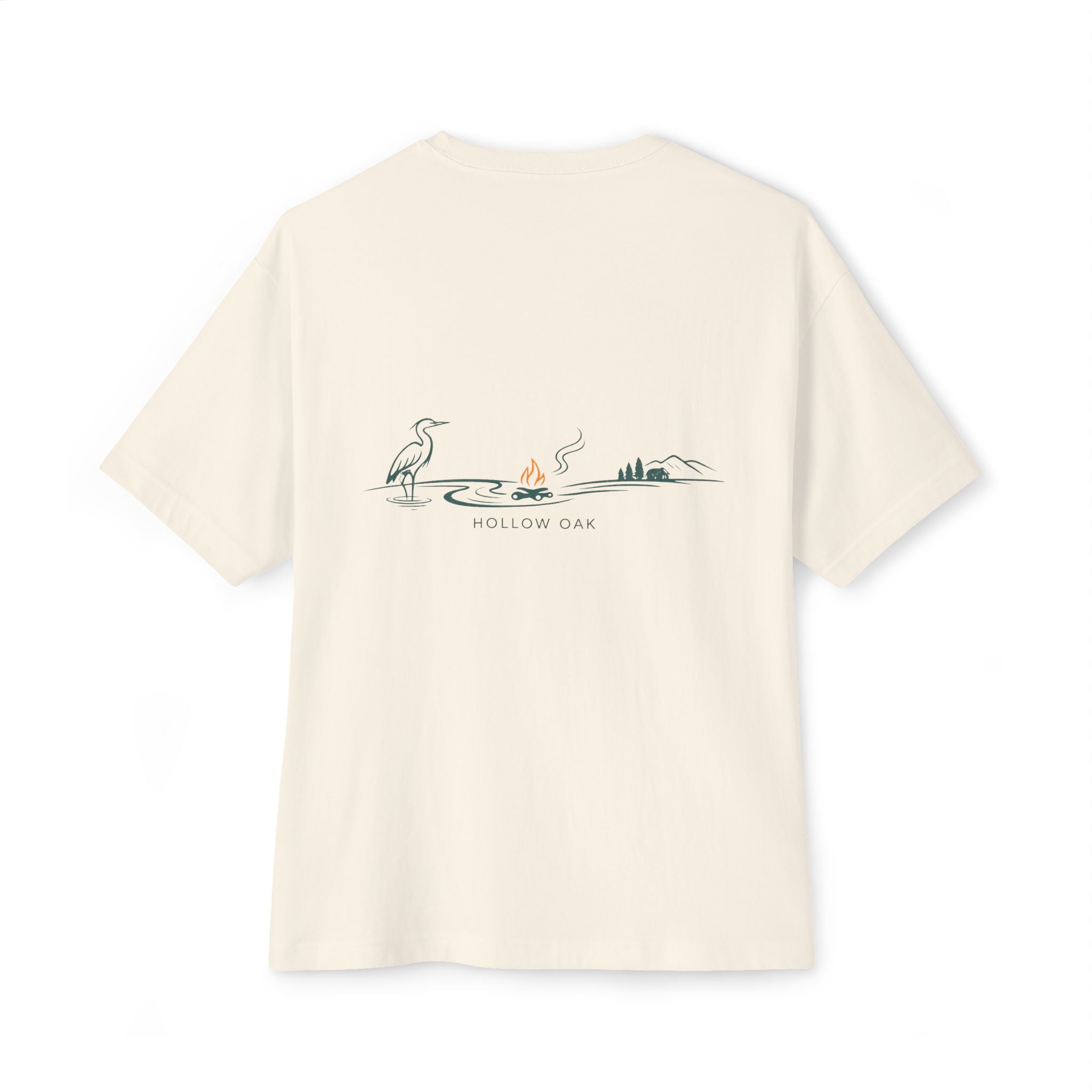 Hollow Oak Heron - Oversized Boxy Tee