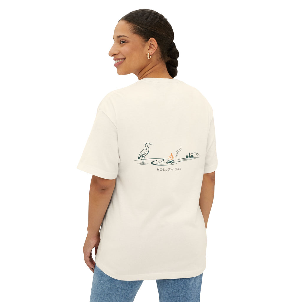 Hollow Oak Heron - Oversized Boxy Tee